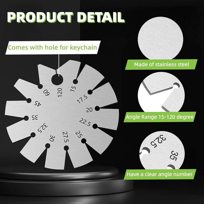 Jectse Stainless Steel Bevel Angle Gauge, Measure 15-120 Degree Angles for Knife Blade, Woodworking, Chisel, Compact &, Includes Storage Box - Image 2